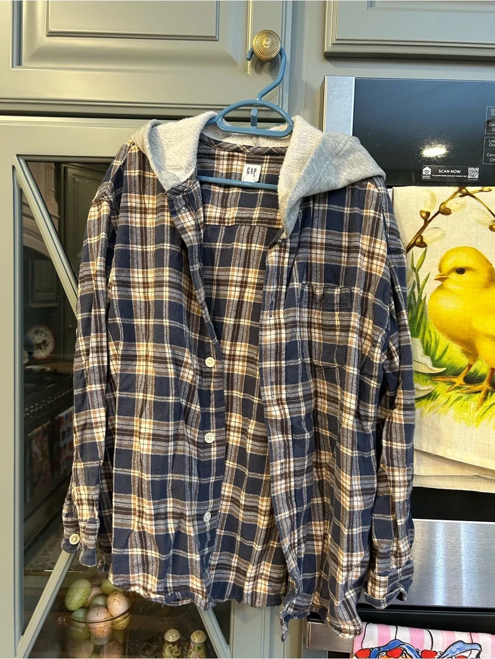 GAP Boys Flannel Hooded Button Up Shirts Size 10